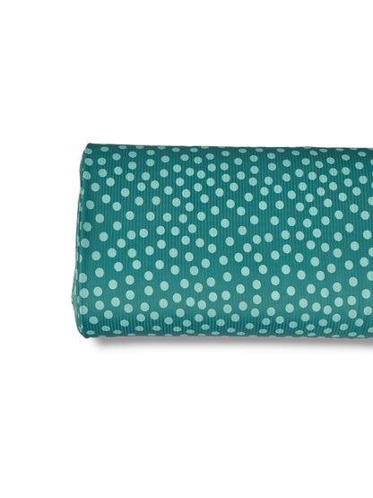 * Unique Design * Willow Ribbed Knit Classic Dots Vintage Teal