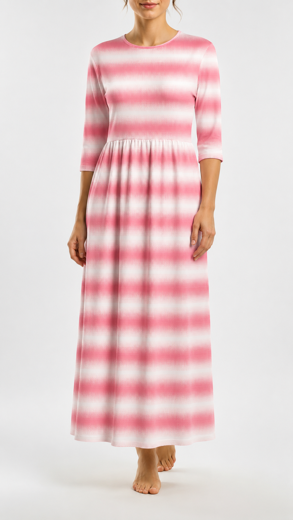 *Unique Design* Willow Ribbed Knit Fading Polka Dots Hot Pink