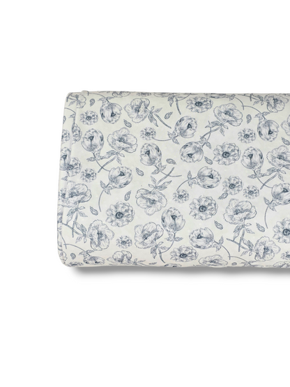 * Unique Design * Swiss Dot Knit Heirloom Floral Vintage Blue