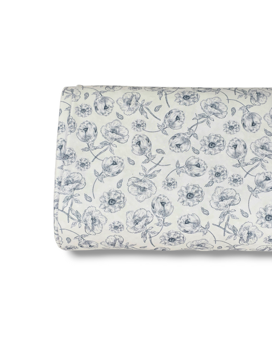 * Unique Design * Swiss Dot Knit Heirloom Floral Vintage Blue