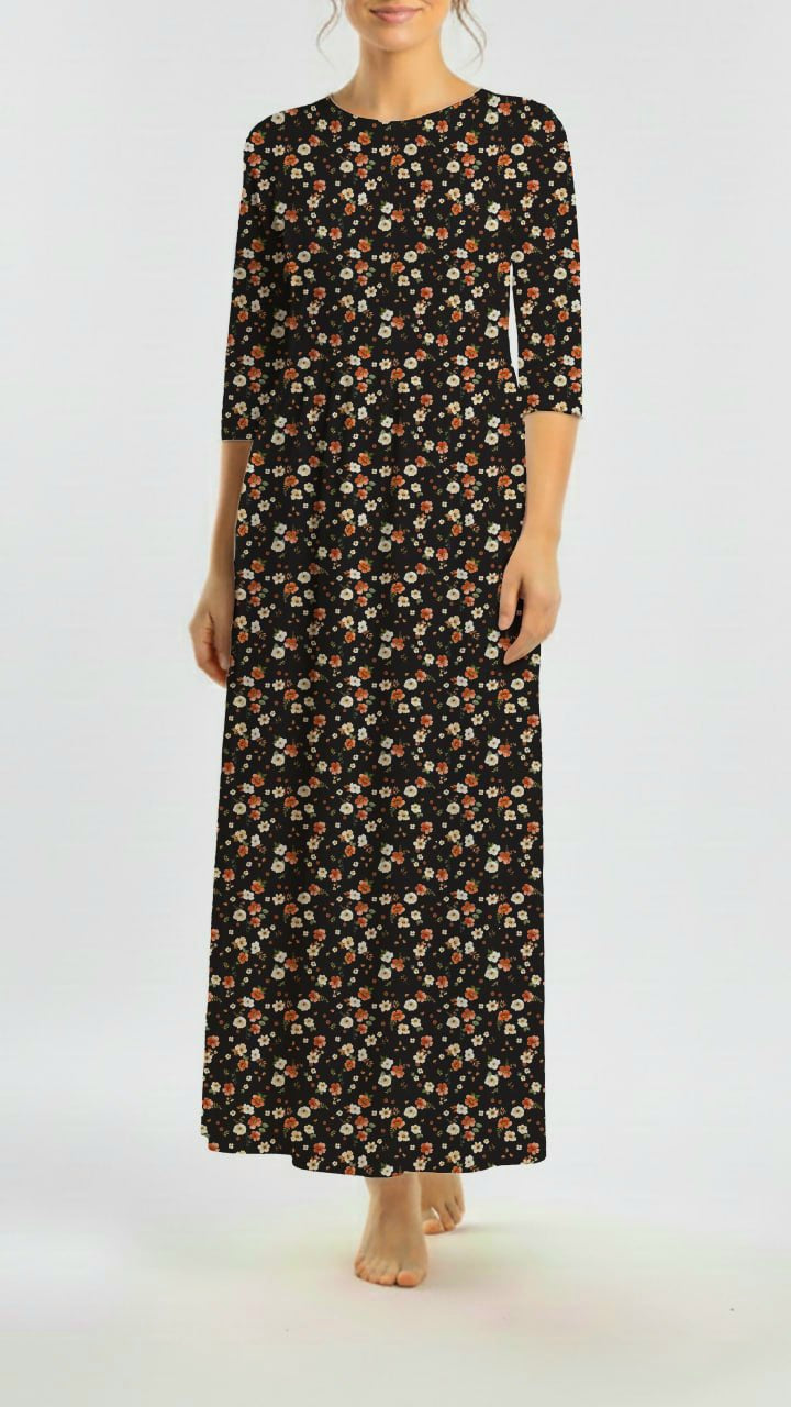 * Unique Design * Crinkled Crepe Crimson Meadow Black