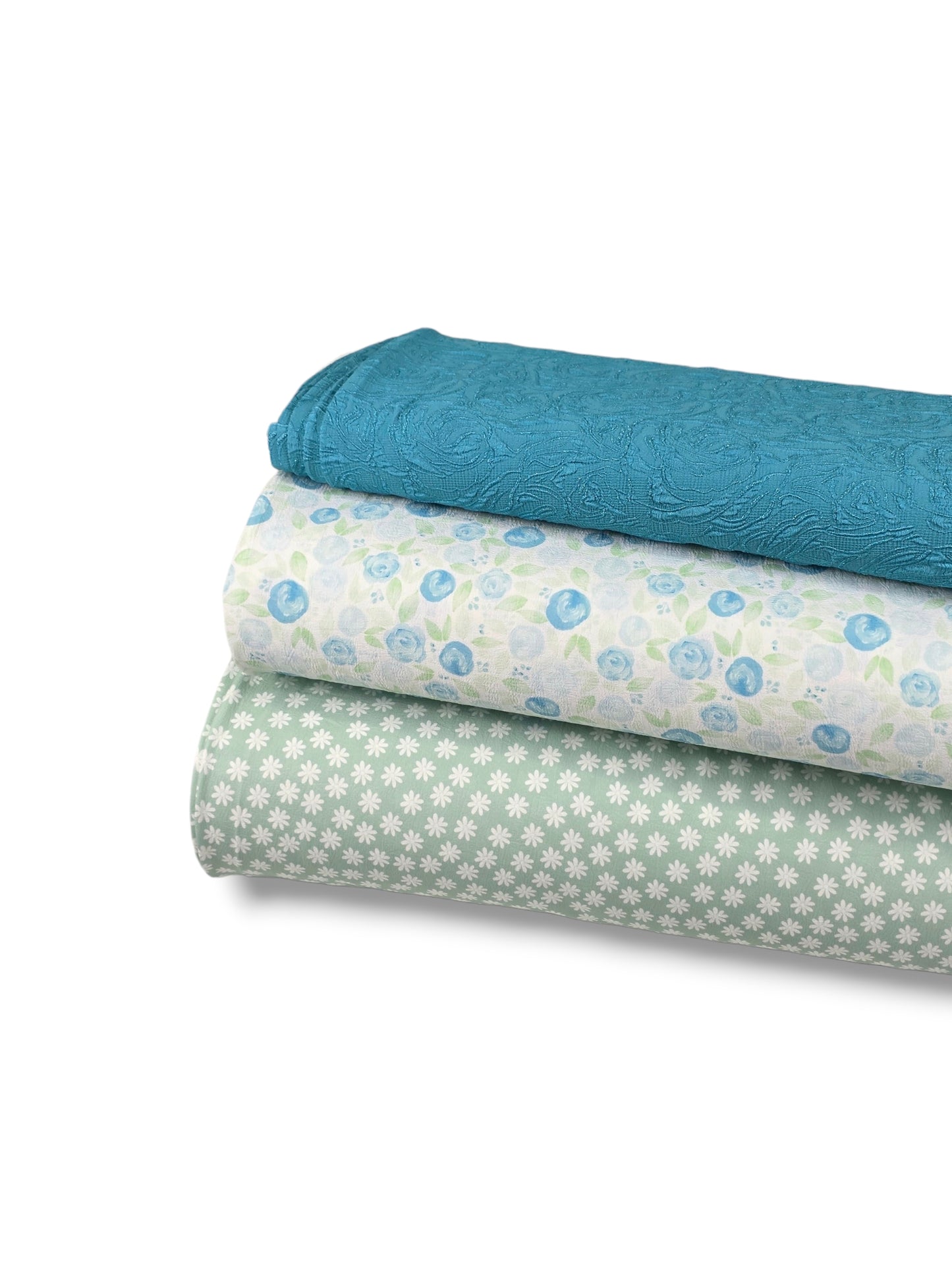 *Unique Design* Crinkle Crepe Rosewater Dream Teal
