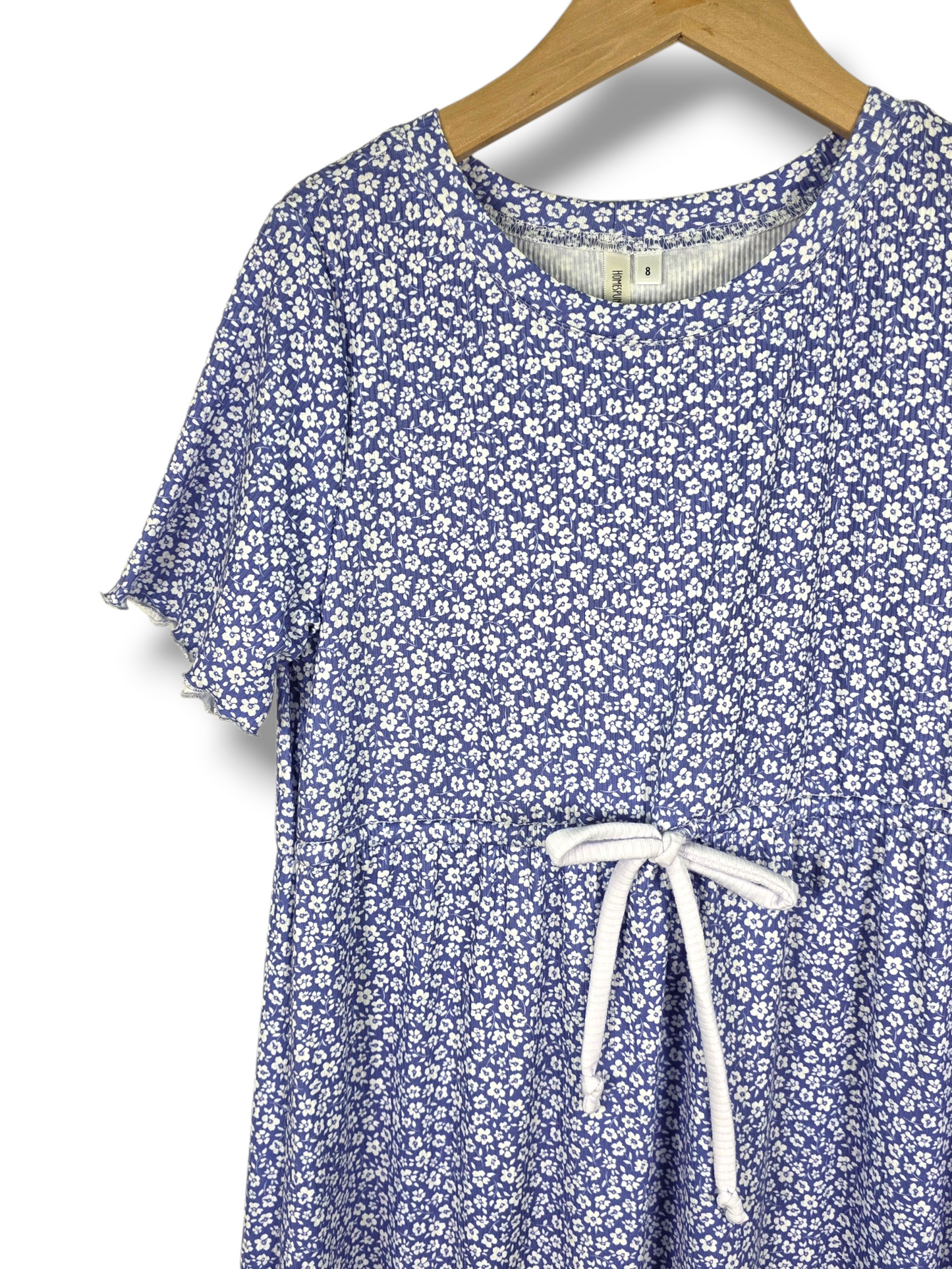 Size 10 Ribbed Knit Cottage Petals Periwinkle