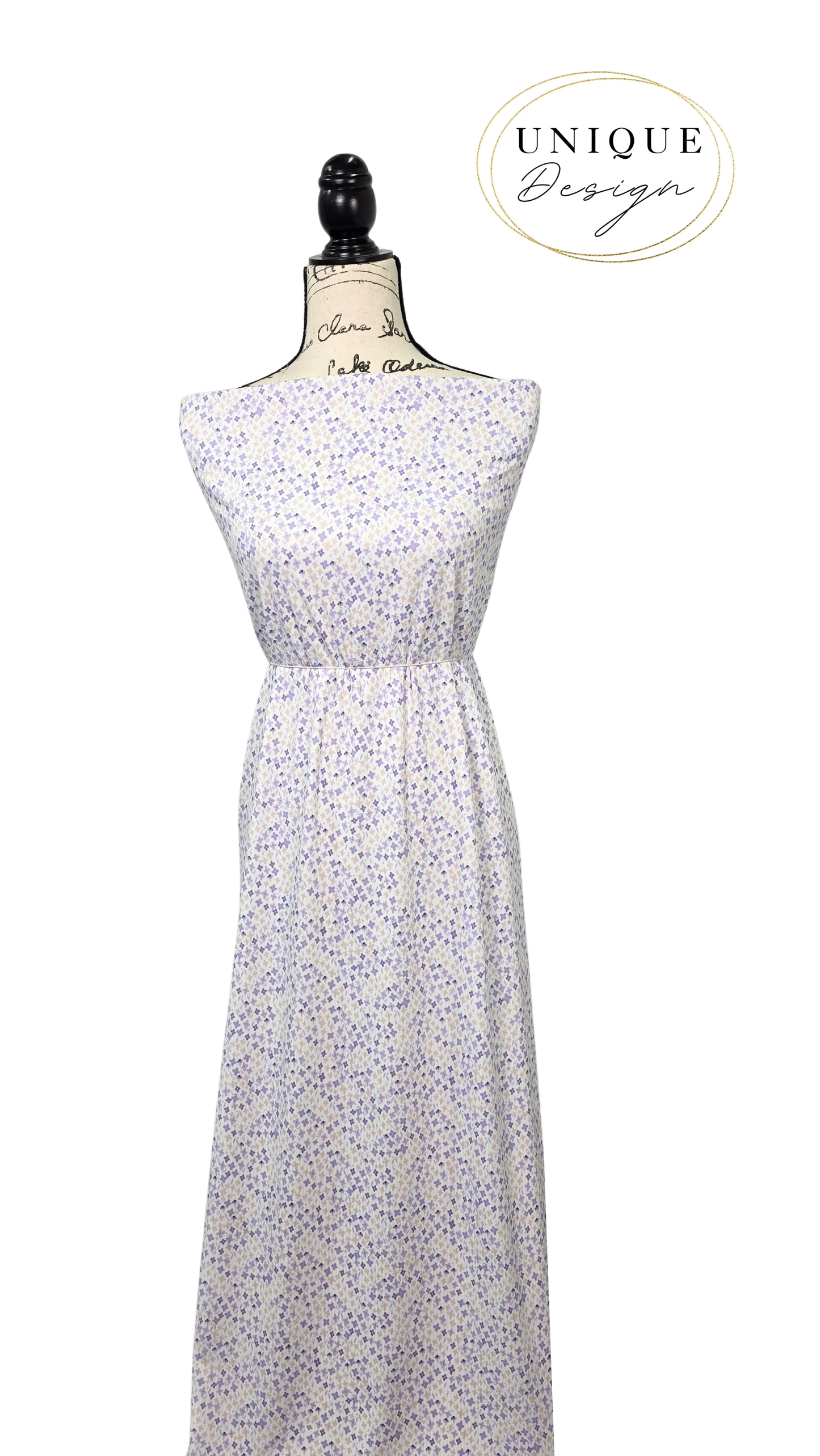 * Unique Design * Willow Ribbed Knit Mini Meadow Blooms Lavender