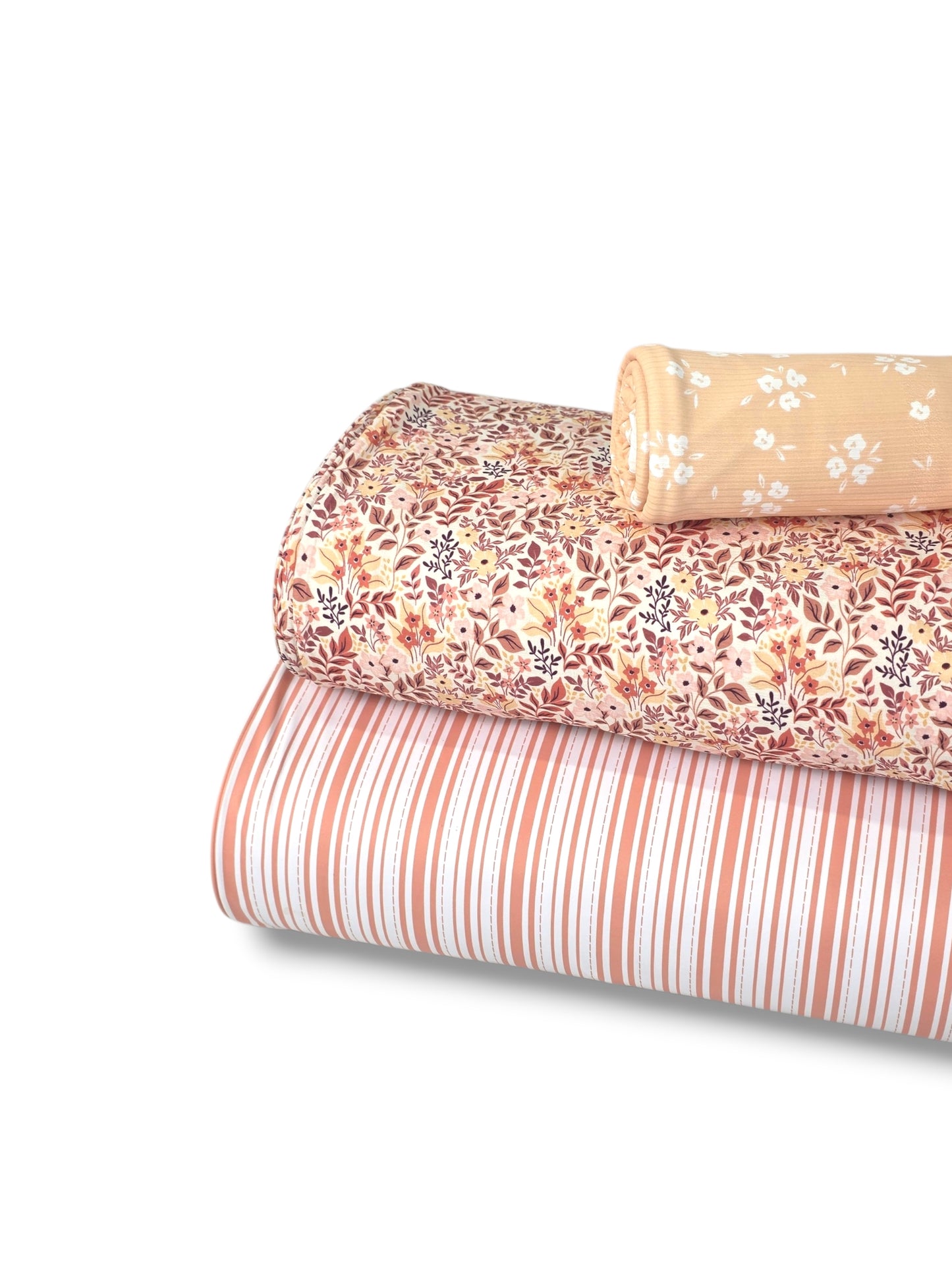 *Unique Design* Tricot Knit Coastal Stripe Peach