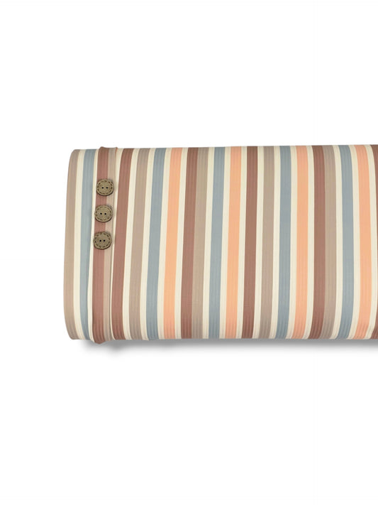 *Unique Design* Willow Ribbed Knit Fun Stripe Brown Blue