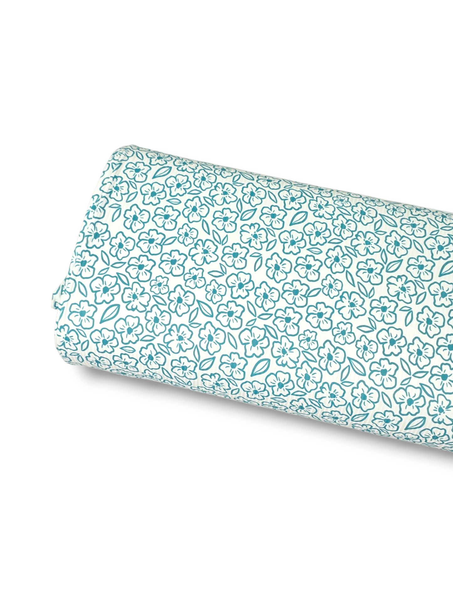 *Unique Design* Willow Ribbed Knit Sketched Blooms Aqua