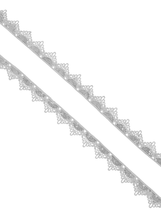 7/8 " White Venise Lace w/ Sequins
