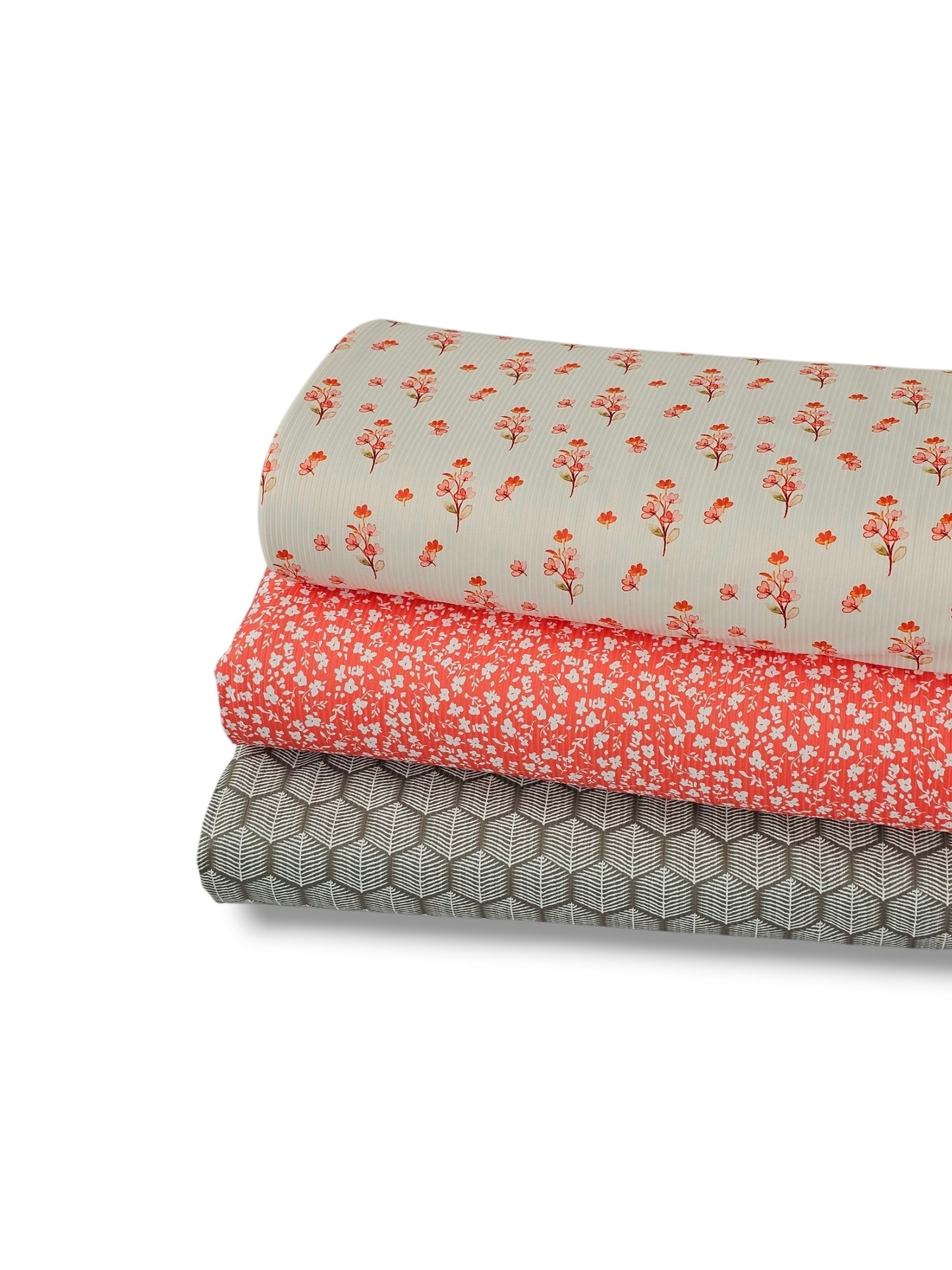 * Unique Design * Willow Ribbed Knit Coral Wildflowers