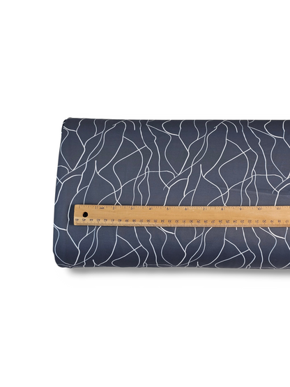 *Unique Design* Tricot Knit Geometric Sketch Denim