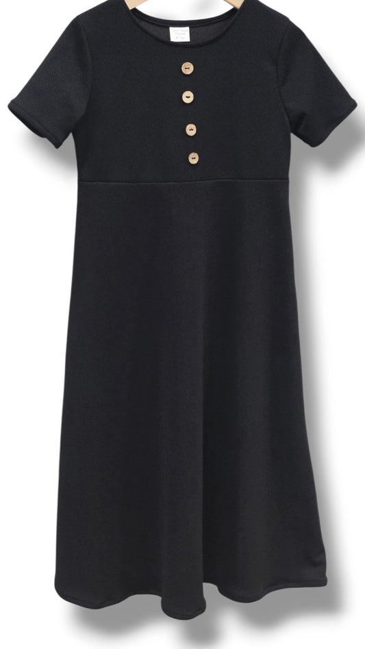 4-5 Yr Solid Knit Black Dress