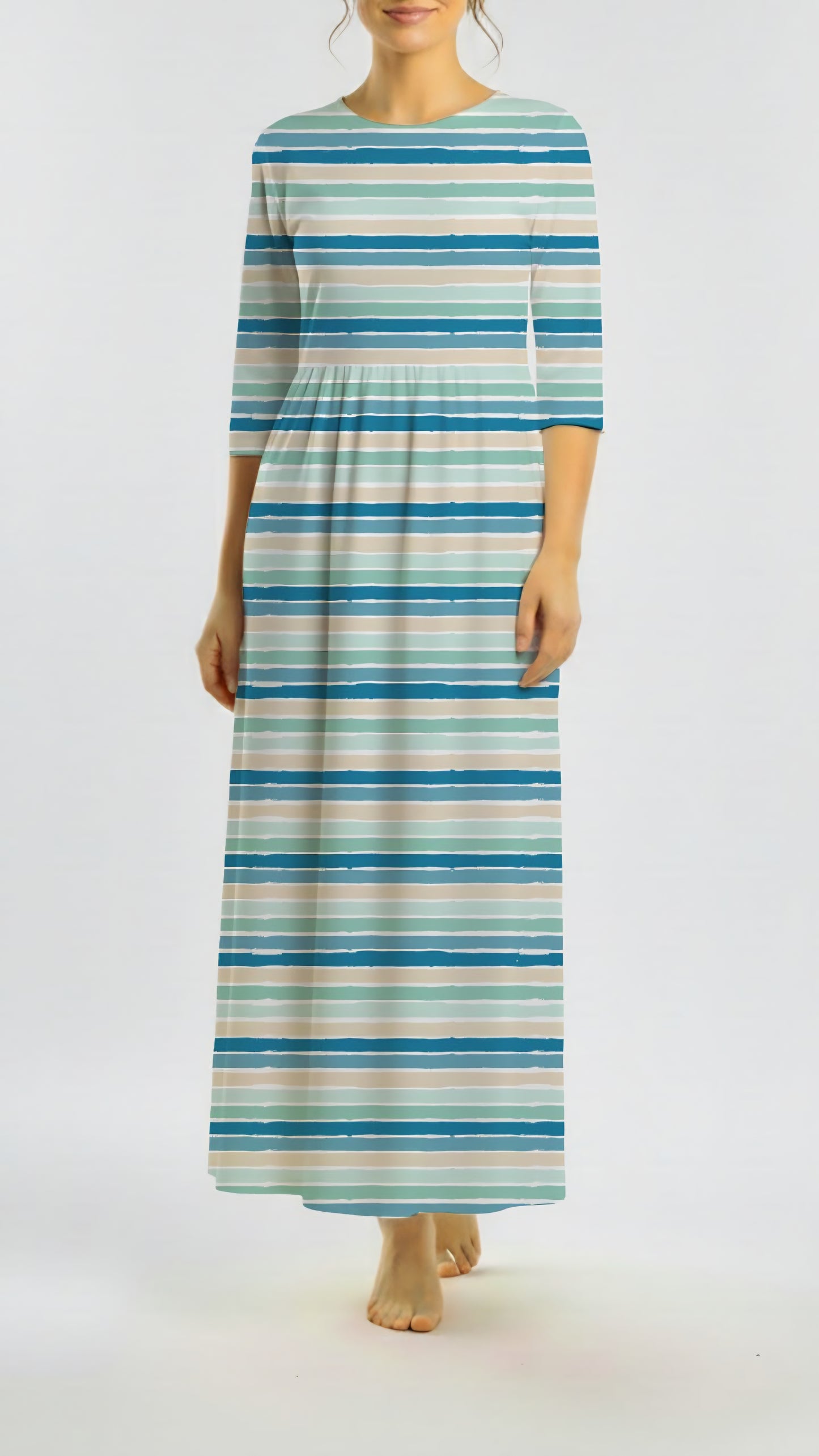 *Unique Design* Willow Ribbed Knit Painted Palette Teal