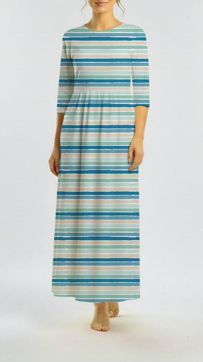 *Unique Design* Willow Ribbed Knit Painted Palette Teal