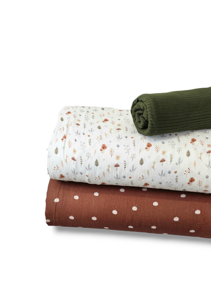 *Unique Design* Cotton Muslin Pumpkin Patch Cinnamon