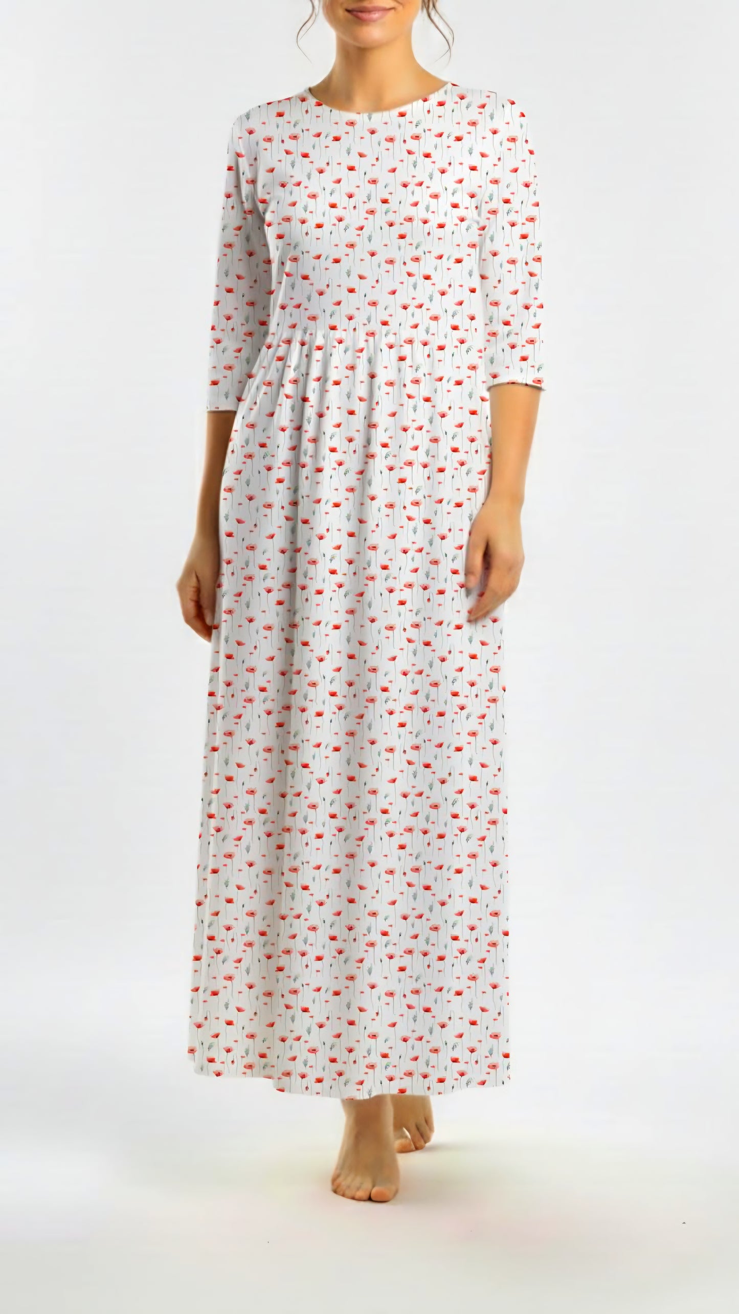 *Unique Design* Crinkled Crepe Blushing Poppies White