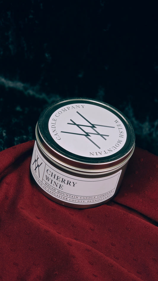Cherry + Wine Coconut Wax Tin Candle 16 oz.