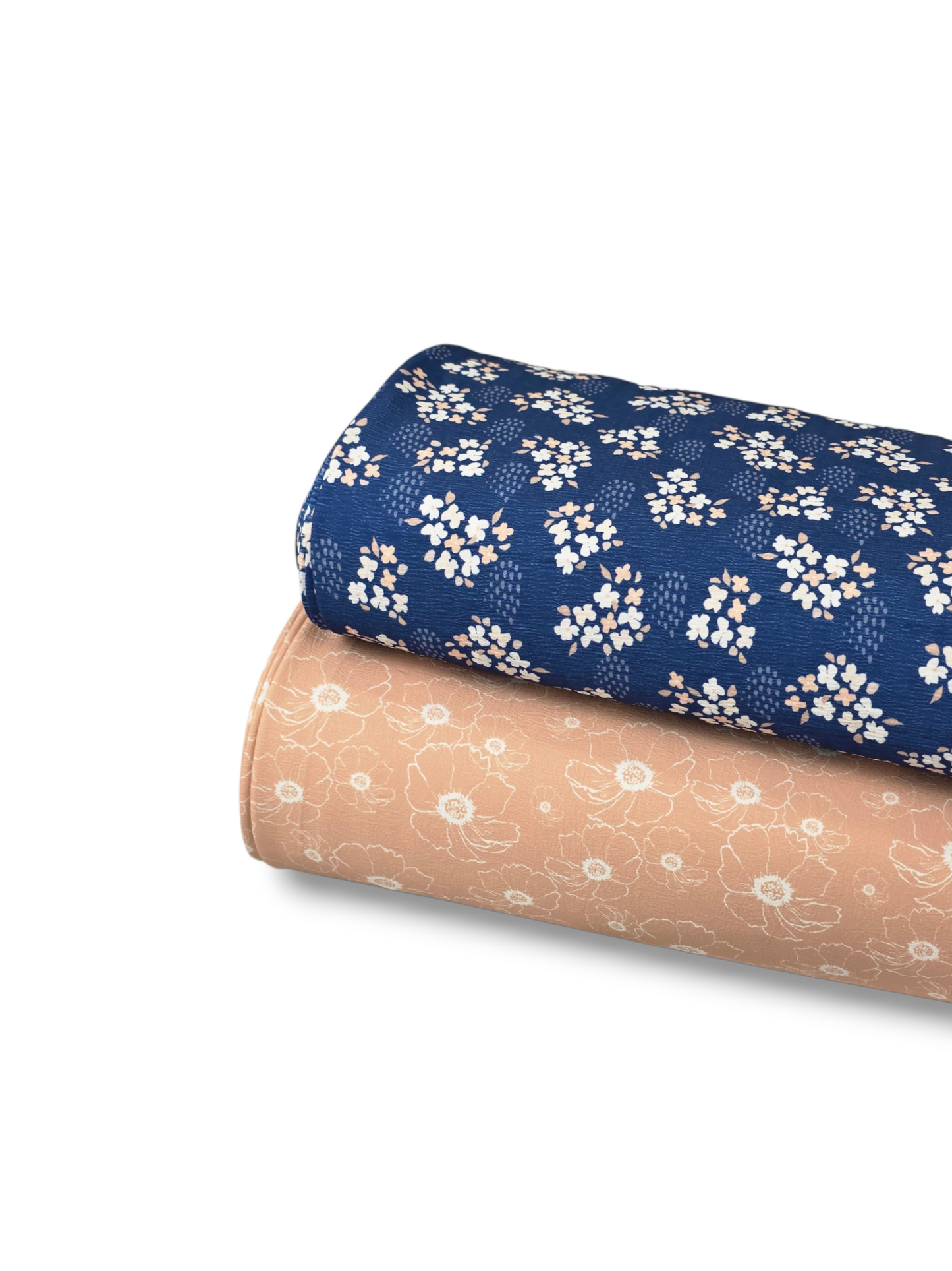 *Unique Design* Crinkled Crepe Dainty Clusters Royal Blue