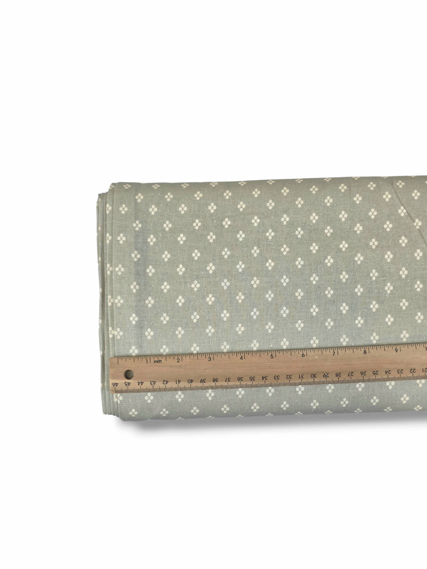 Cotton Linen Ditsy Diamonds Sage