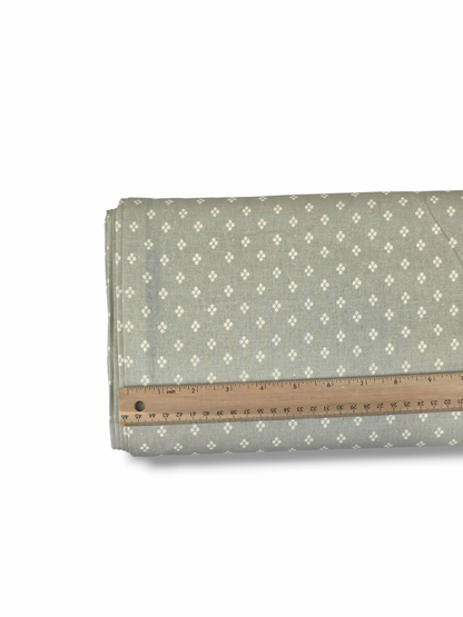 Cotton Linen Ditsy Diamonds Sage