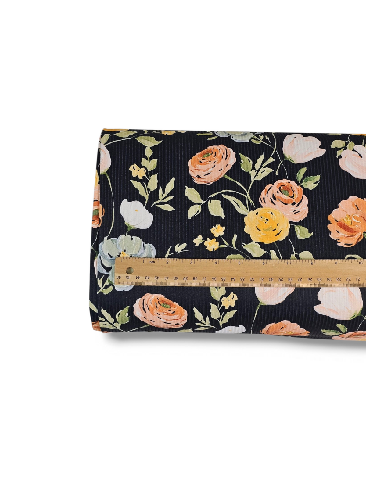 *Unique Design* Willow Ribbed Knit Autumn Floral Scape Black