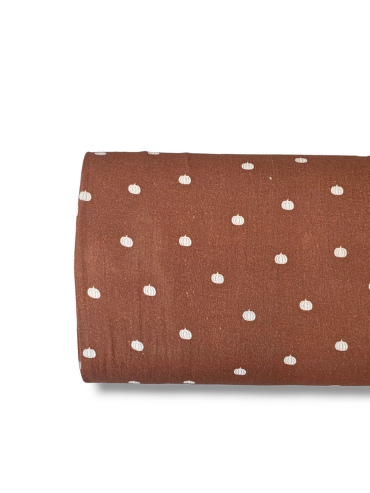 *Unique Design* Cotton Muslin Pumpkin Patch Cinnamon