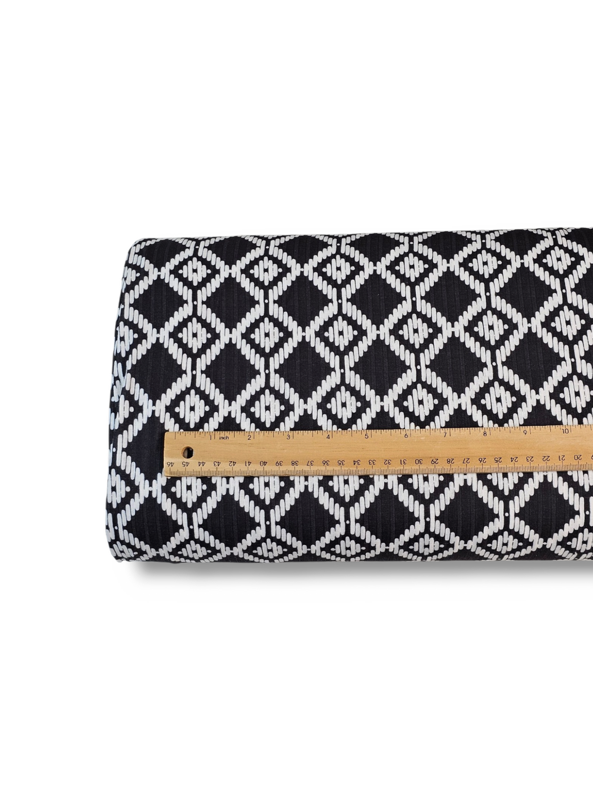 * Unique Design * Ribbed Knit Cotton Feel Diamond Pattern Black & White