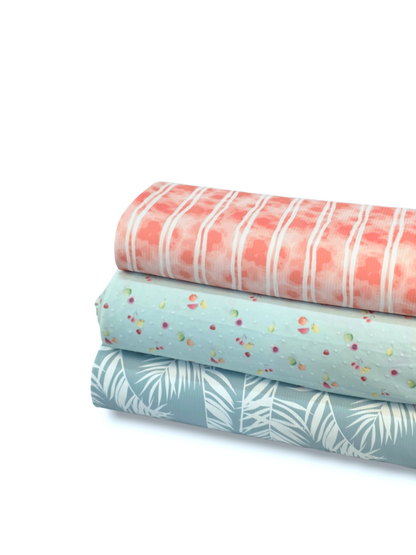 *Unique Design* Swiss Dot Knit Fruity Minis Light Blue