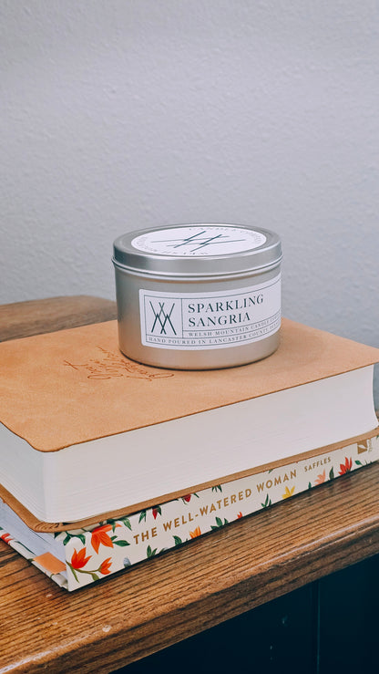 Sparkling Sangria Coconut Wax Tin Candle 16 Oz