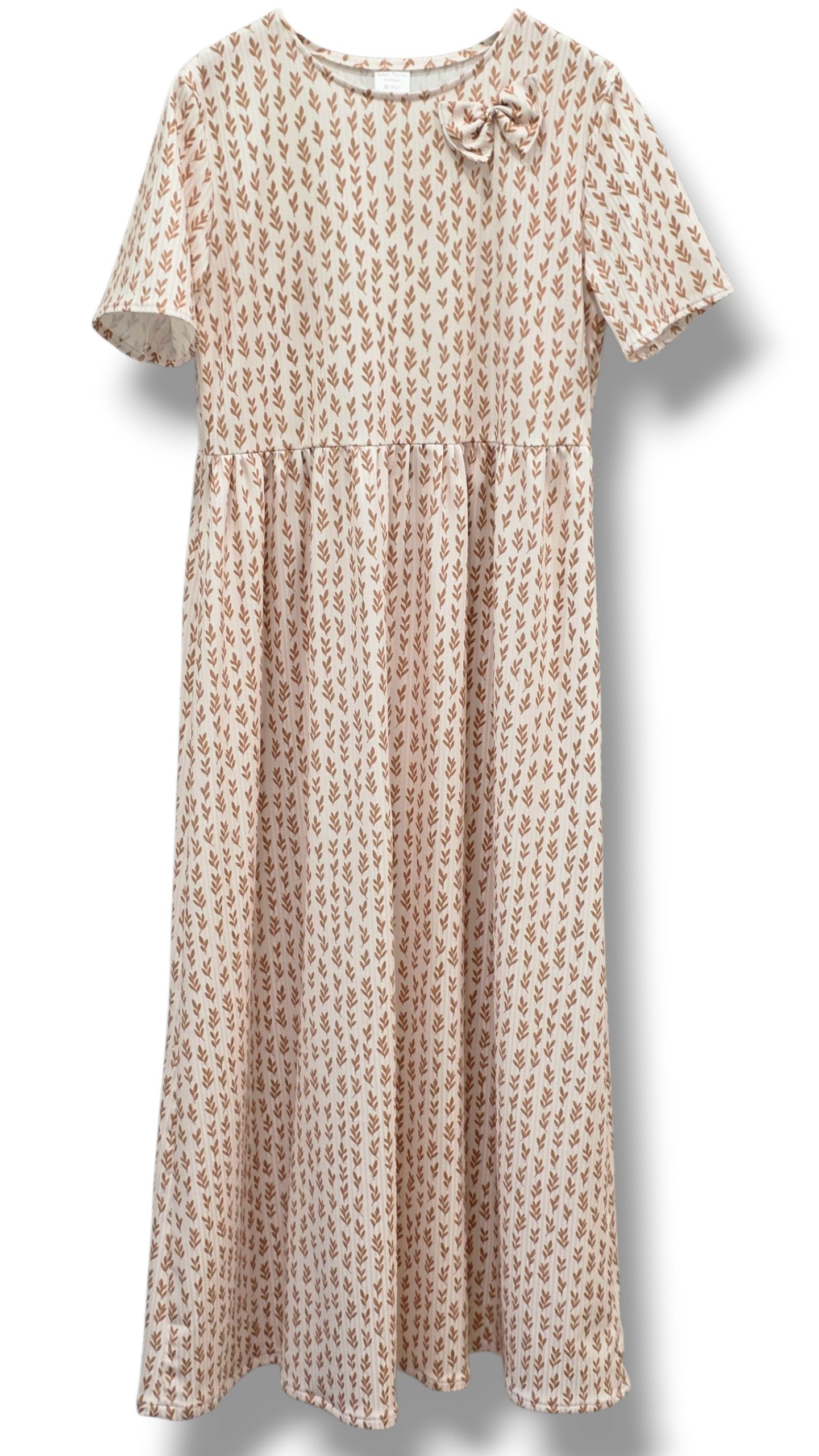 8-9 Yr Willow Ribbed Knit Golden Sprigs Dress