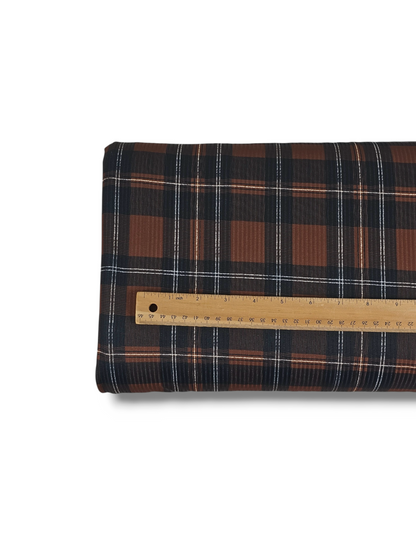 *Unique Design* Willow Ribbed Knit Cozy Plaid Midnight