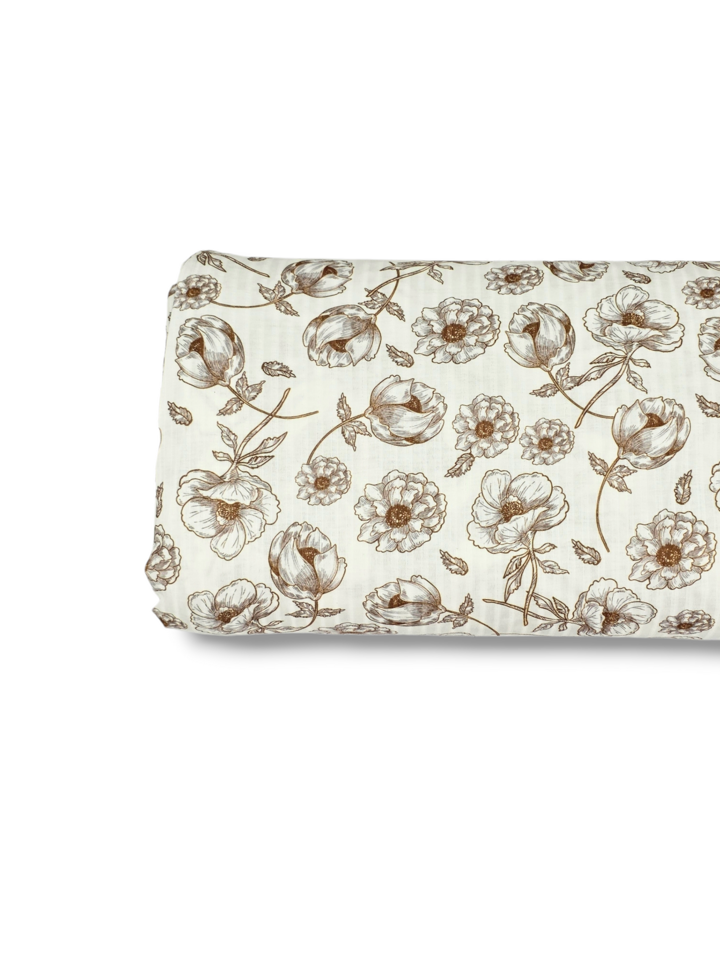 *Unique Design* Ribbed Knit Cotton Feel Heirloom Floral Rust