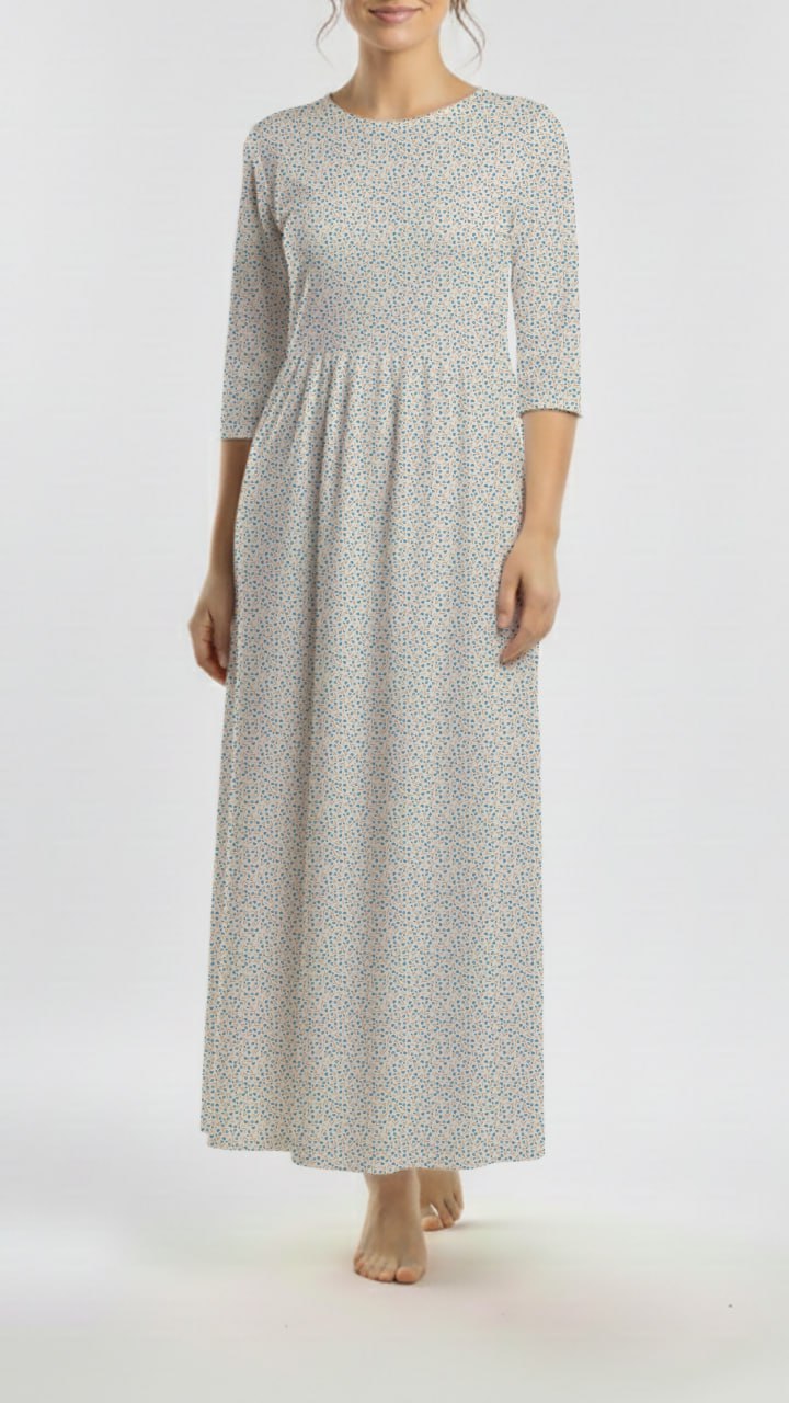 *Unique Design* Willow Ribbed Knit Mini Blooms Sky