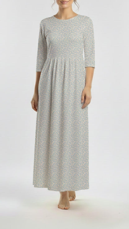 *Unique Design* Willow Ribbed Knit Mini Blooms Sky