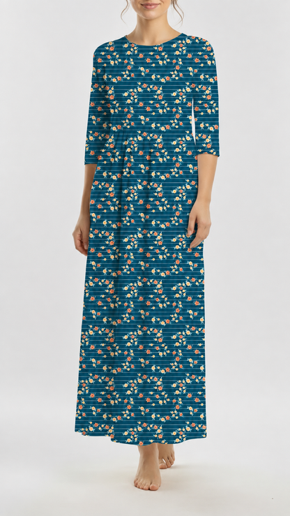 *Unique Design* Cloud Poly Rambling Rose Lines Royal