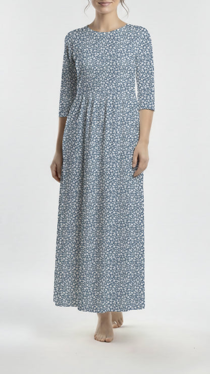 *Unique Design* Crinkled Crepe Sweet Blossom Dusty Blue