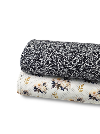 * Unique Design * Crinkled Crepe Petite Garden Black