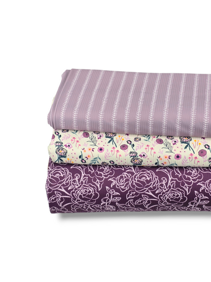 * Unique Design * Willow Ribbed Knit Whispering Blooms Purple