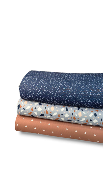 *Unique Design* Swiss Dot Knit Anchored Navy