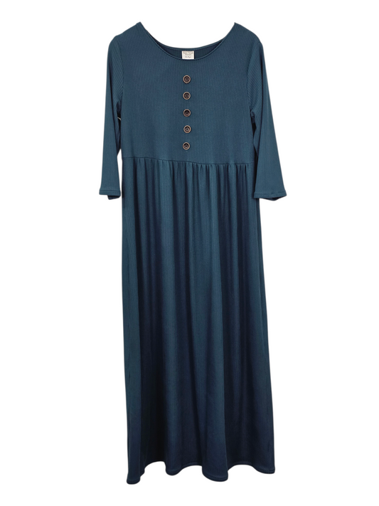 6-7 Year Dress Brushed Ribbed Knit Night Teal