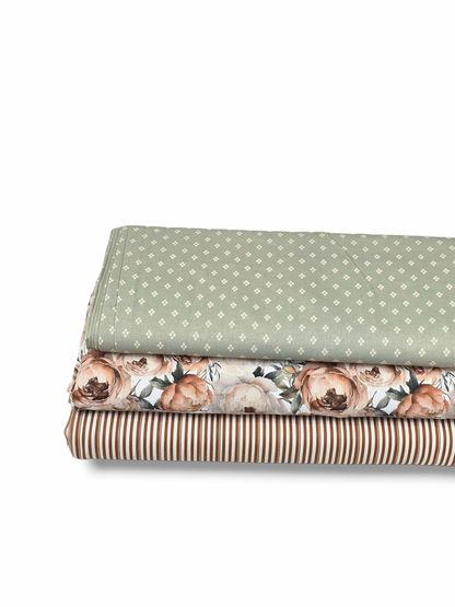 Cotton Linen Ditsy Diamonds Sage