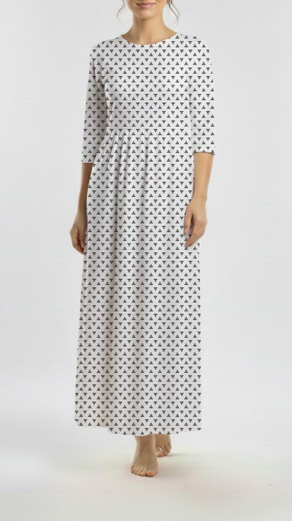 * Unique Design * Cotton Knit Modern Triangle White