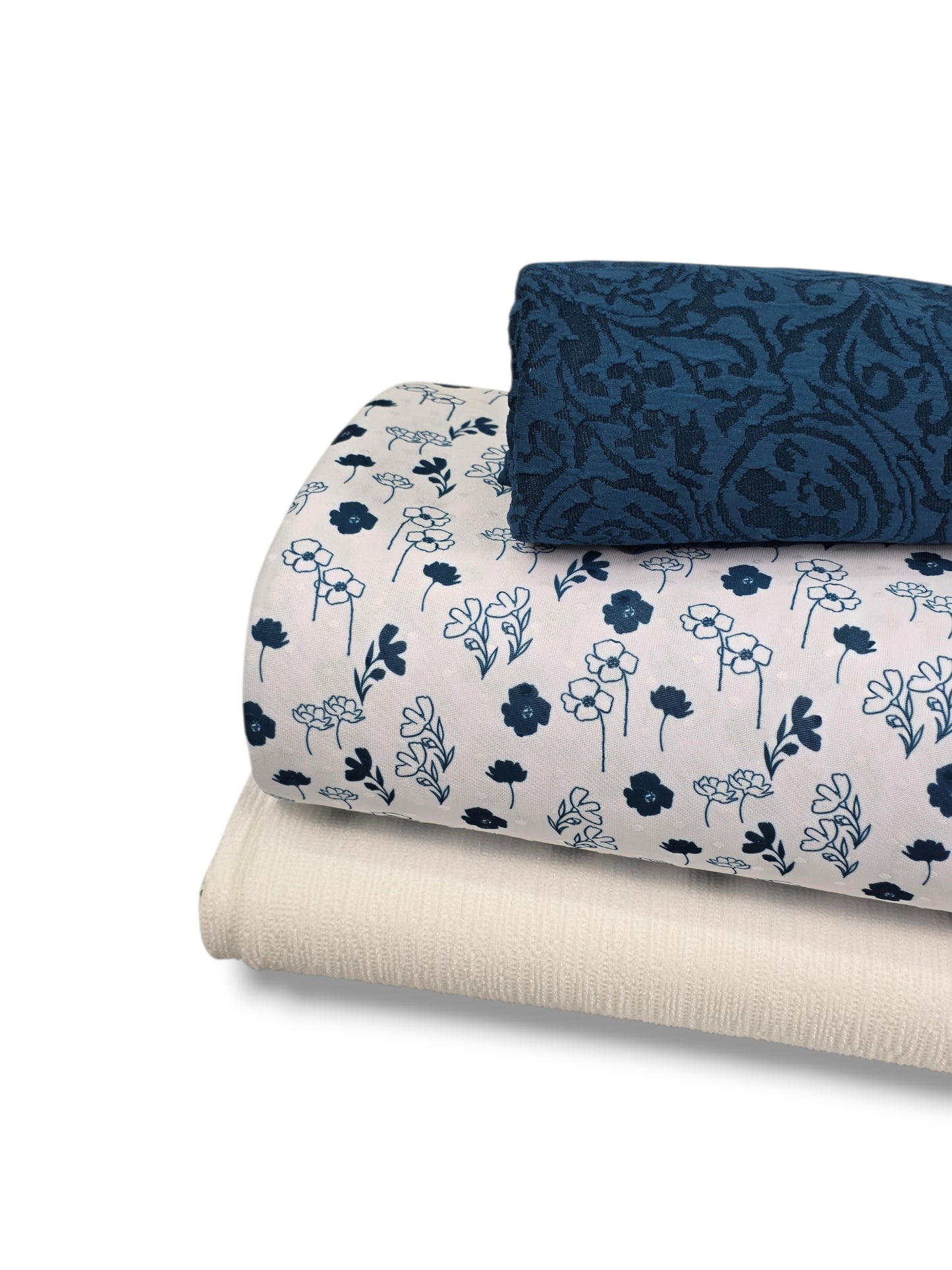 *Unique Design* Swiss Dot Knit Blossom Breeze Deep Teal