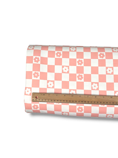 *Unique Design* Willow Ribbed Knit Garden Check Blush