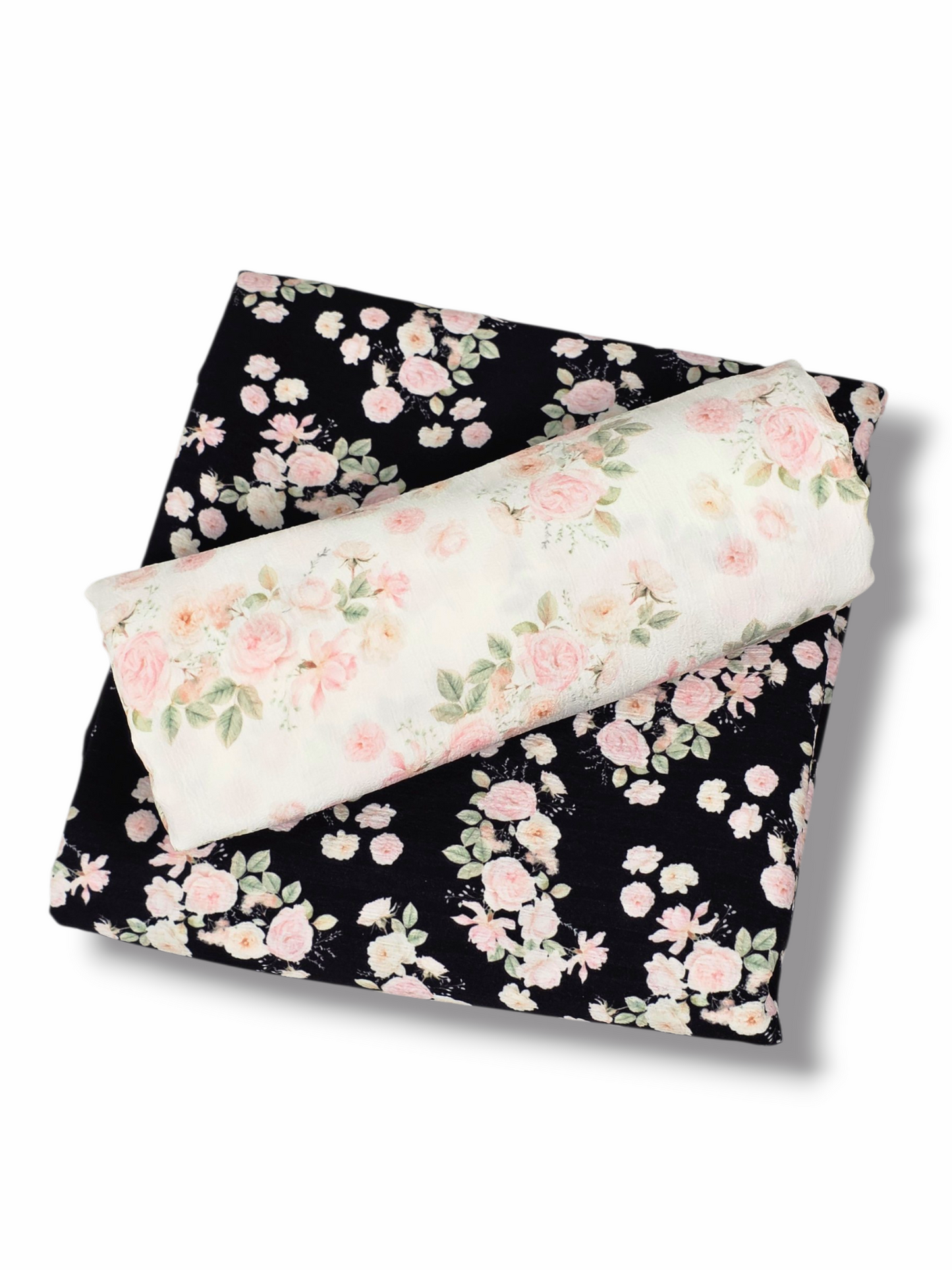 Poly Crepe Blushing Garden White