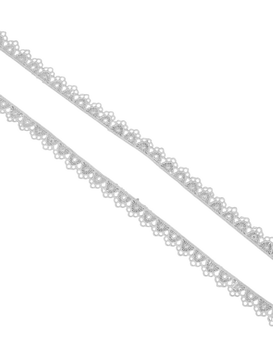 5/8" White Venise Lace w/ Sequins