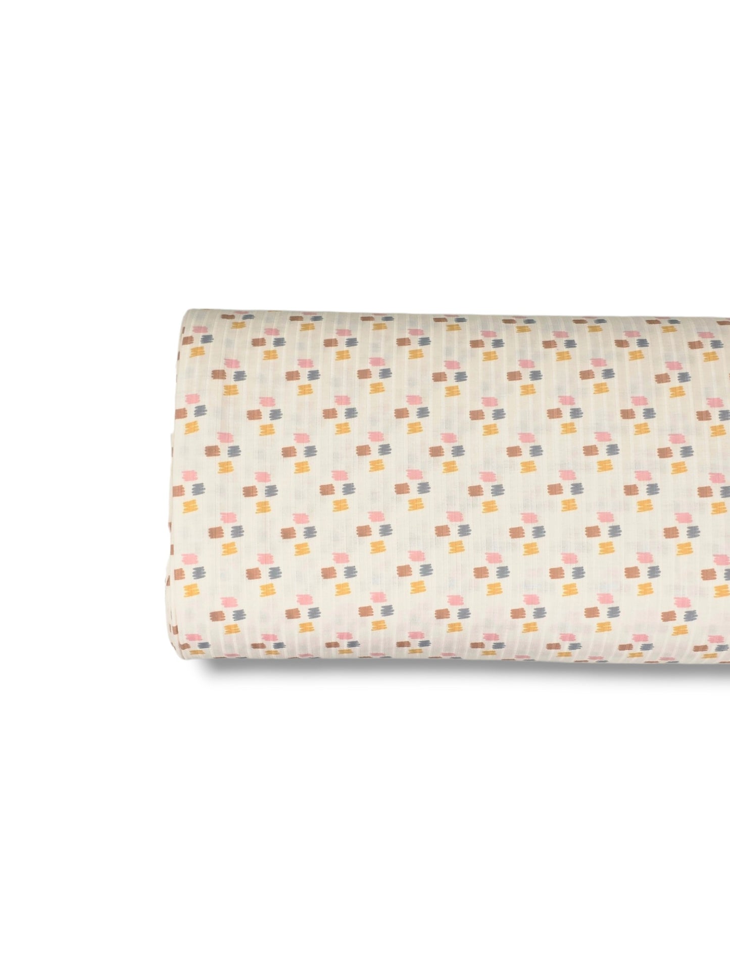 * Unique Design * Ribbed Knit Cotton Feel Canvas Strokes Cream