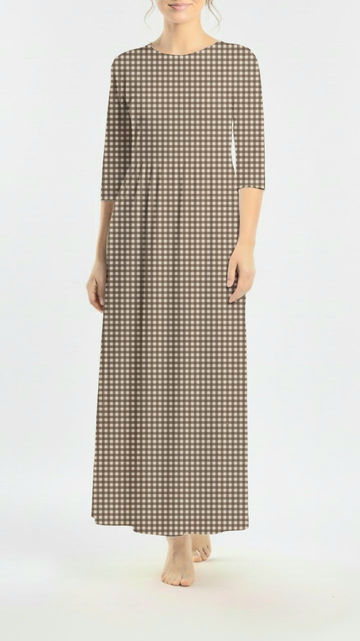 * Unique Design * Willow Ribbed Knit Farmhouse Plaid Earthstone