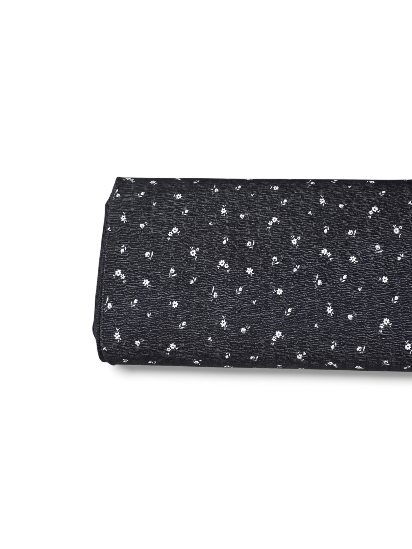 *Unique Design* Crinkled Crepe Ditsy Blooms Black