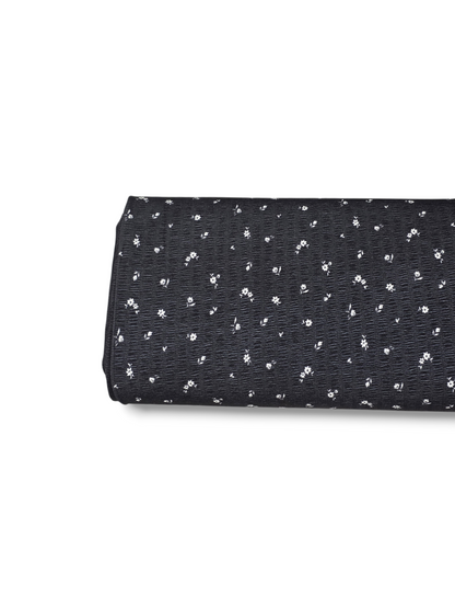 *Unique Design* Crinkled Crepe Ditsy Blooms Black