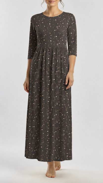 * Unique Design * Linen Ivory Wildflowers Mocha